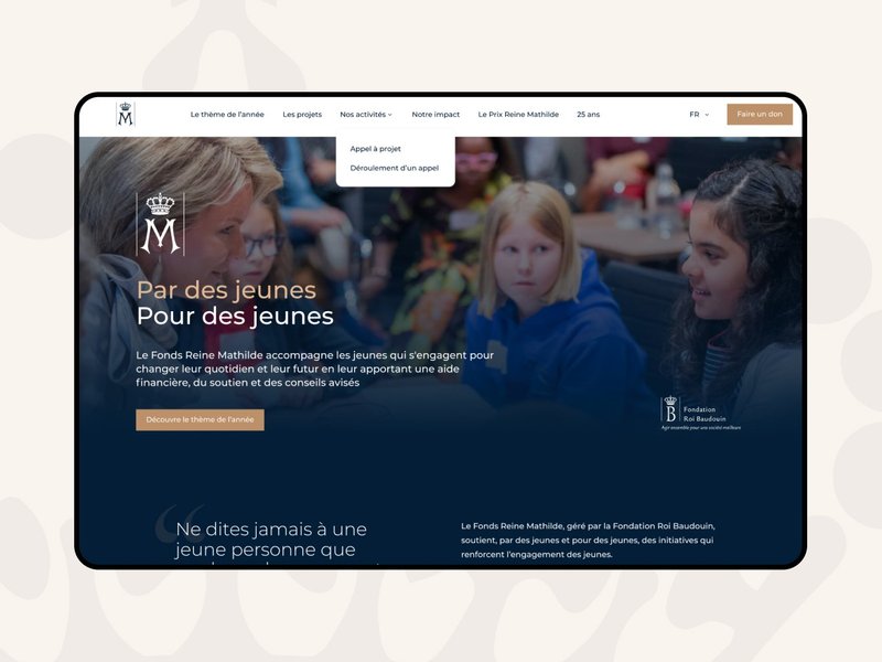 Site web de Le Fonds Reine Mathilde